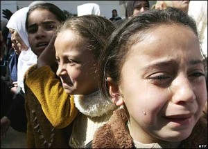 Children of Gaza, traumatized, crying, panic during a funeral, one of the so many, too much funerals they have to witness